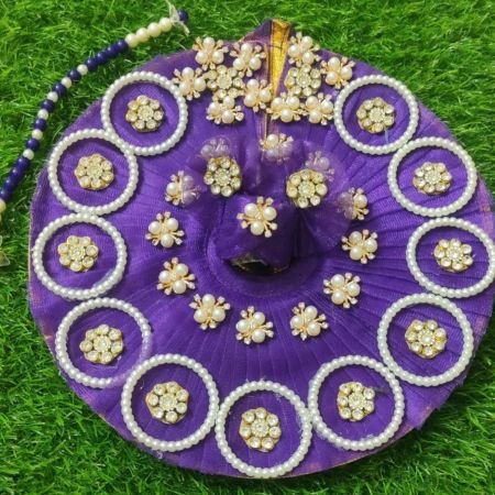 Laddu gopal purple color fancy poshak with pagadi